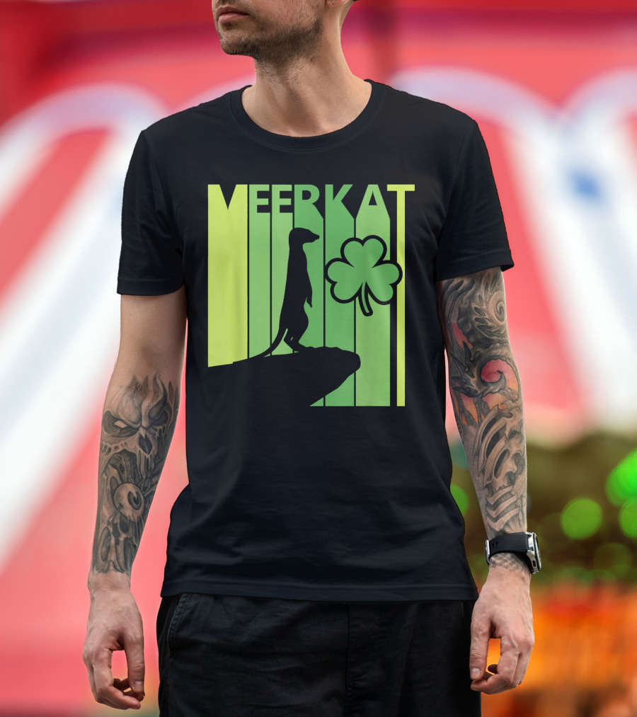 Lucky Meerkat St Patricks Day Shamrock T-Shirt