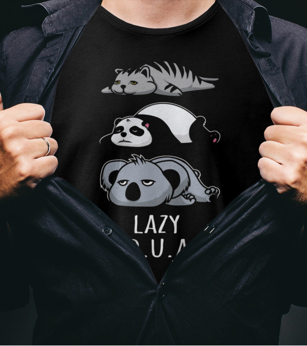 Lazy Squad Sleepy Cat Panda Koala Bear Lazy S.Q.U.A.D T-Shirt