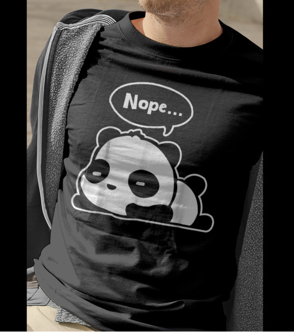Lazy Panda Nope Speech Bubble Nap Time T-Shirt
