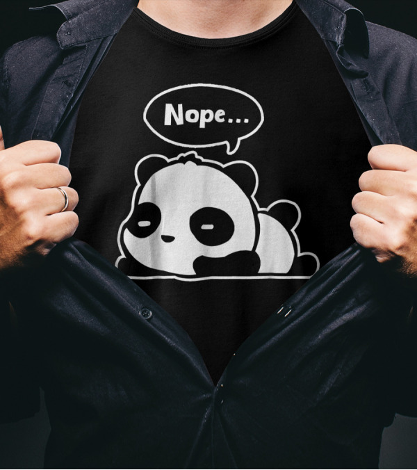 Lazy Panda Nope Speech Bubble Nap Time T-Shirt