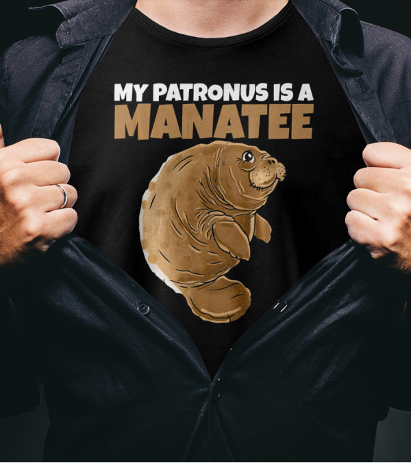 My Patronus Is A Manatee Funny Magic Wiz T-Shirt