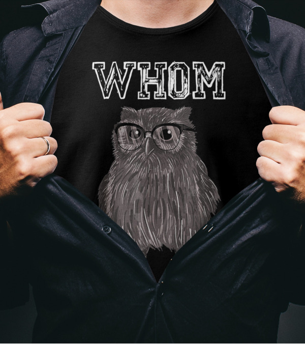 WHOM Owl With Glasses Hoot Nocturnal T-Shirt