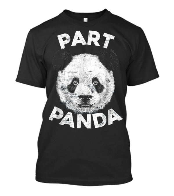 Part Panda Funny Graphic Panda Face T-Shirt