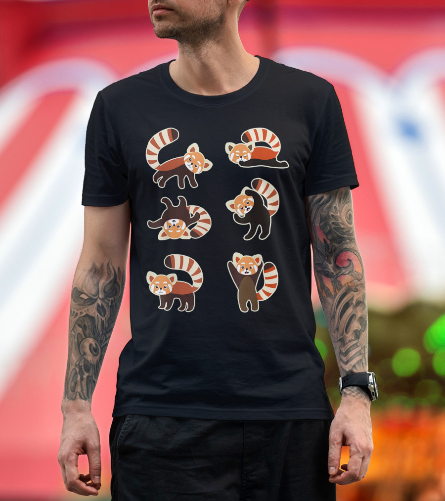 Red Panda Playful Poses Collection T-Shirt