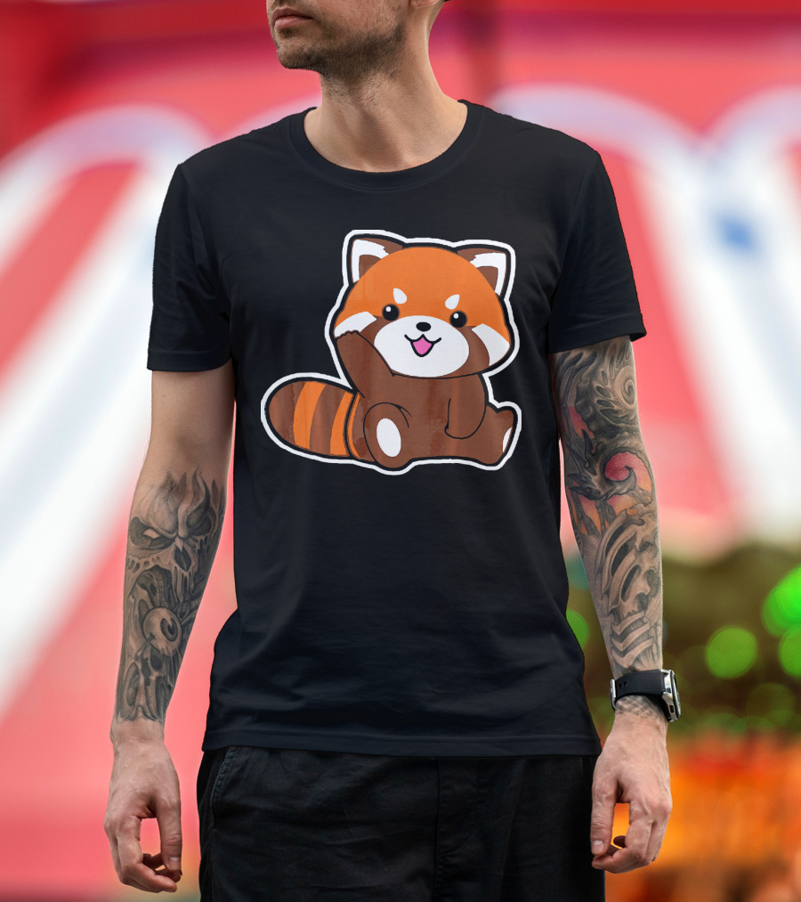 Red Panda Cute Red Panda Sitting Playfully T-Shirt