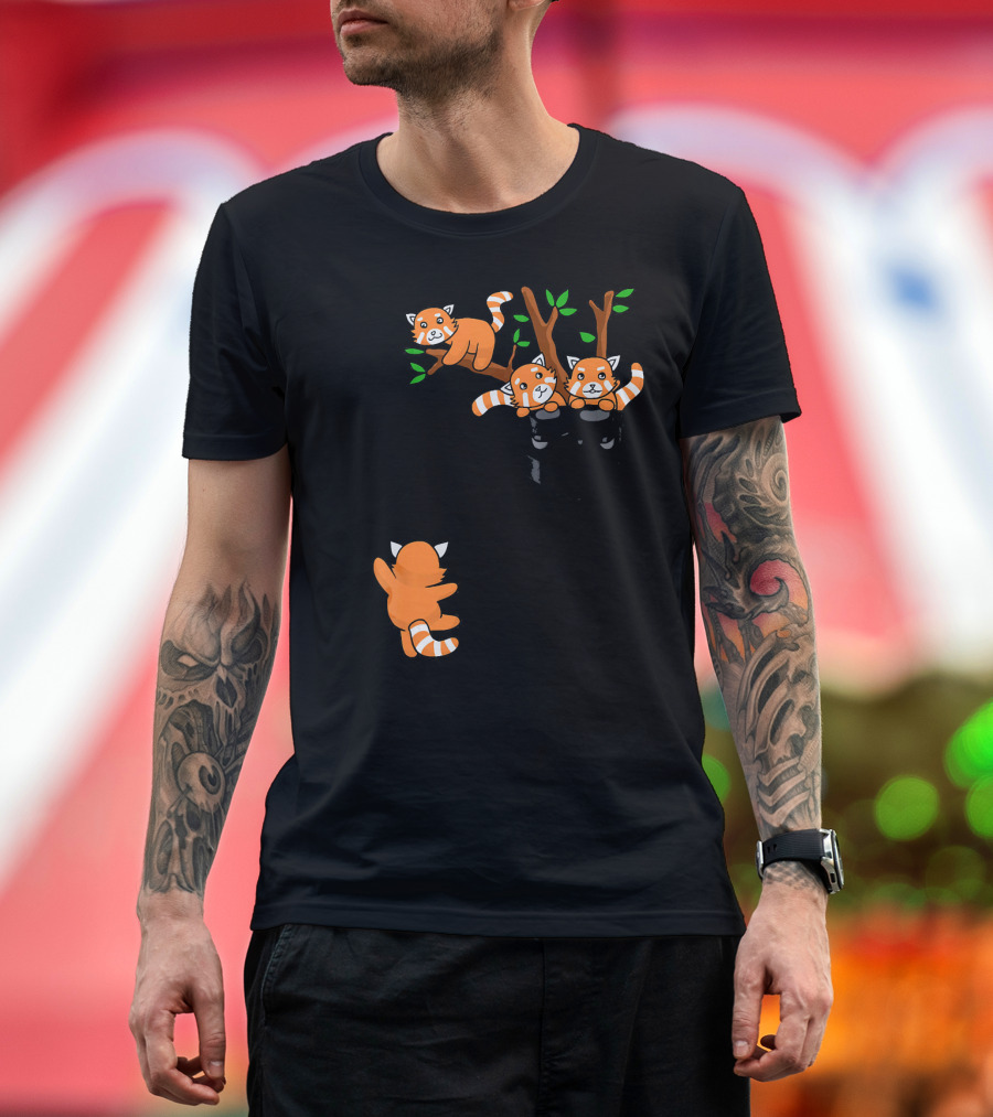 Panda Family Lazy Red Pandas in Tree T-Shirt