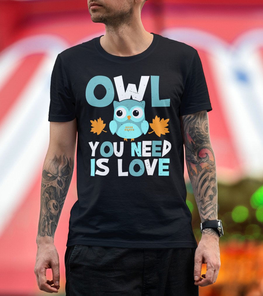 Owl You Need Is Love Valentine Owl Holding Hearts T-Shirt