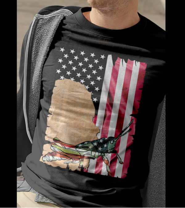 Unique Grasshopper American Flag Stars And Stripes USA T-Shirt