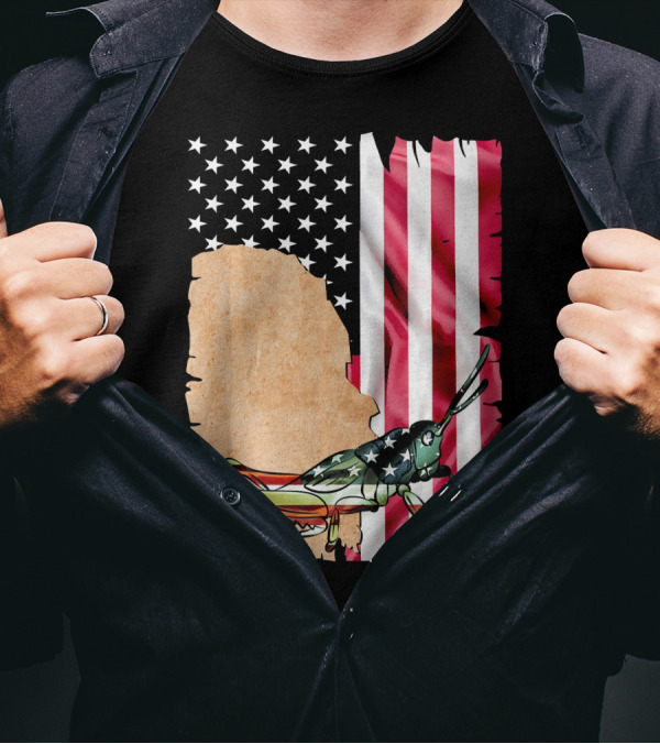 Unique Grasshopper American Flag Stars And Stripes USA T-Shirt