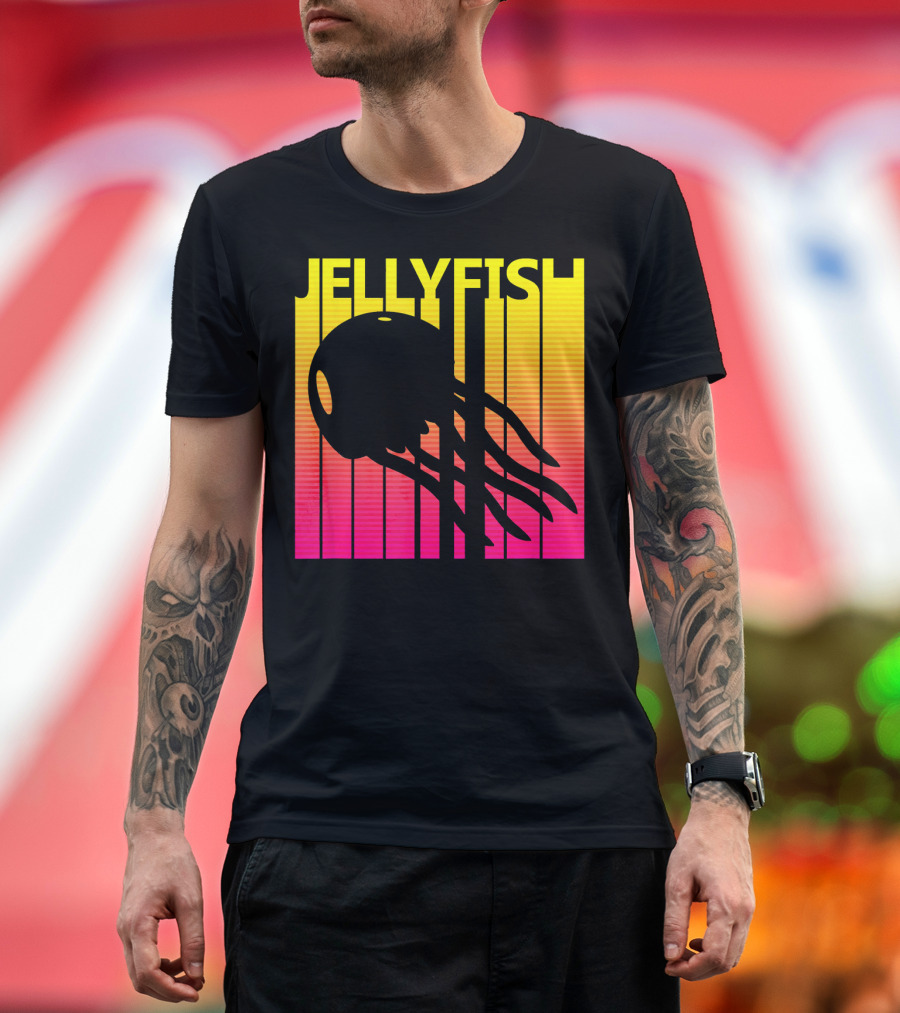 Jellyfish Retro Sunset Vibes T-Shirt