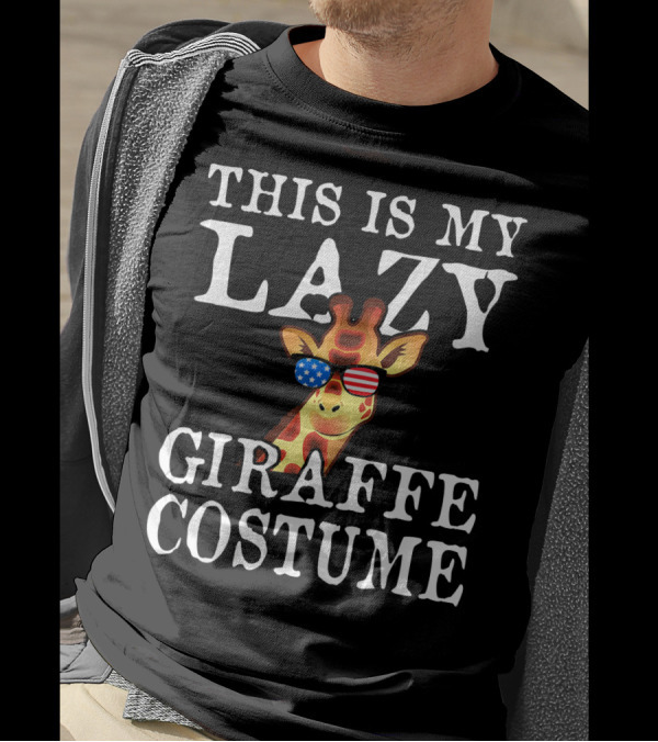 This Is My Lazy Giraffe Costume USA Sunglasses T-Shirt
