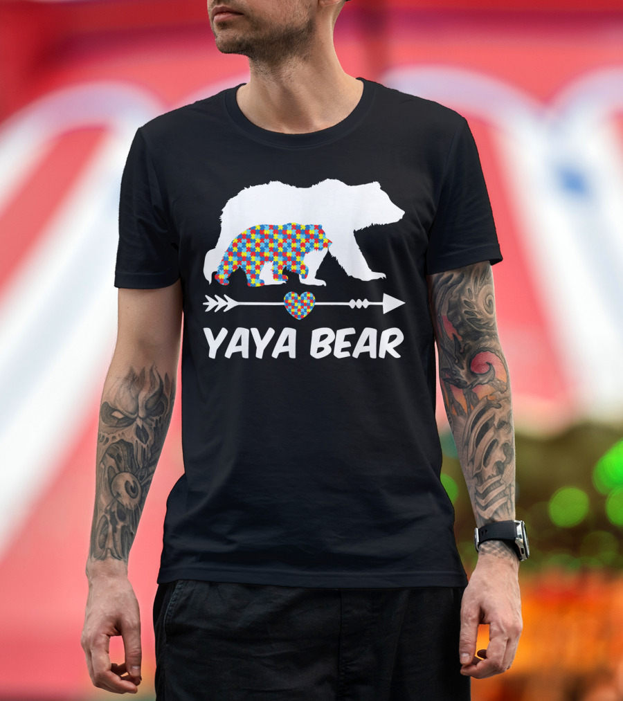Yaya Bear Autism Awareness Puzzle T-Shirt
