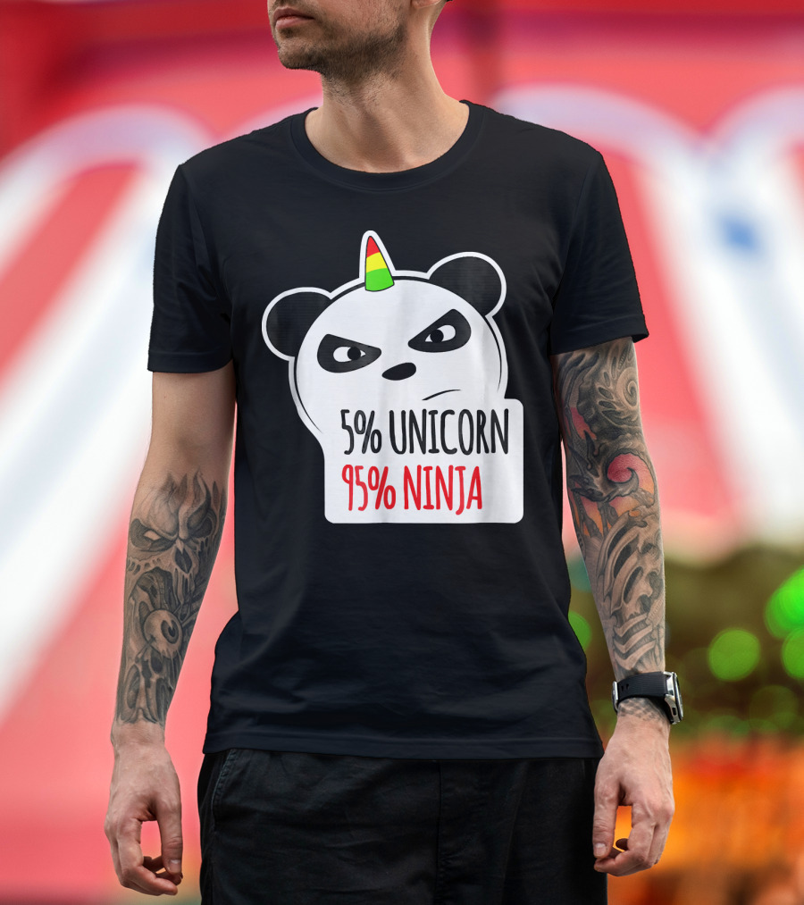 5% Unicorn 95% Ninja Panda T-Shirt
