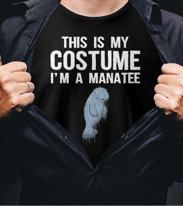 This Is My Costume I'm A Manatee Dripping Paint T-Shirt
