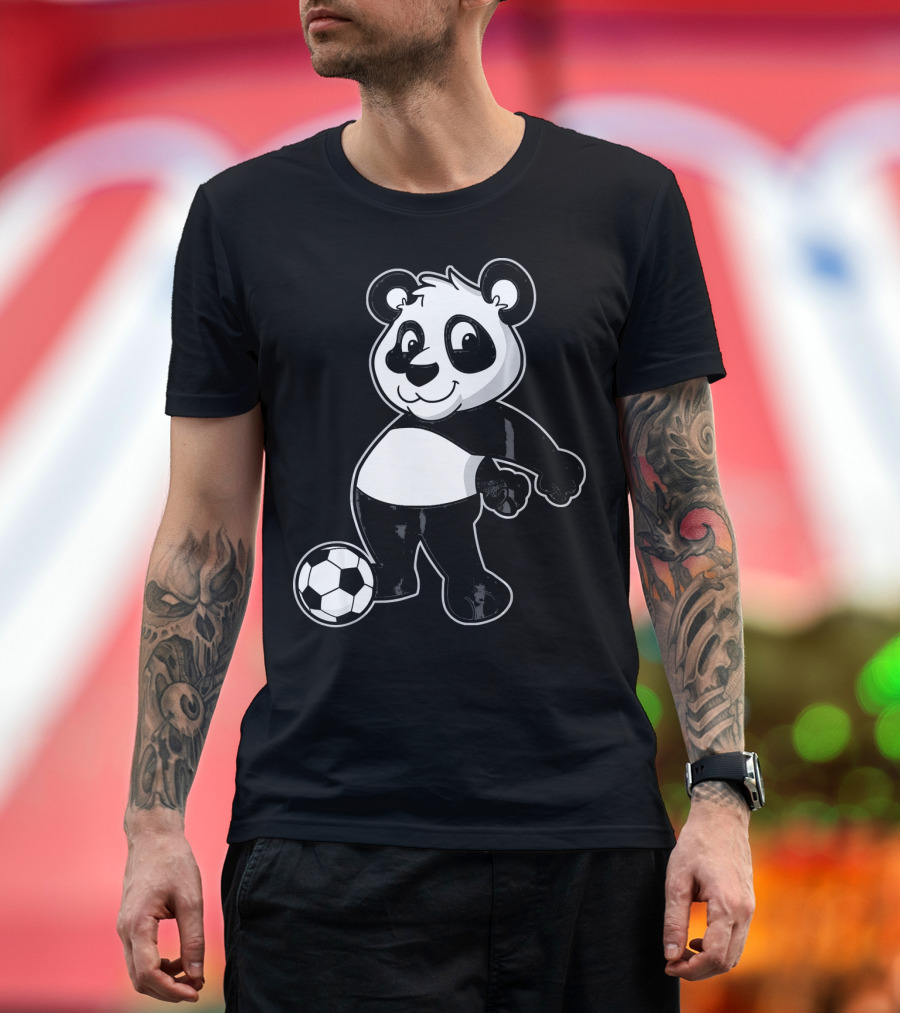 Panda Performing Floss Dance with Soccer Ball Floss Boss T-Shirt