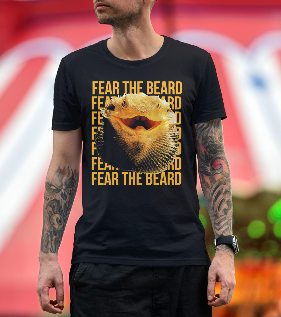 Fear the Beard Bearded Dragon Pogona Reptile T-Shirt