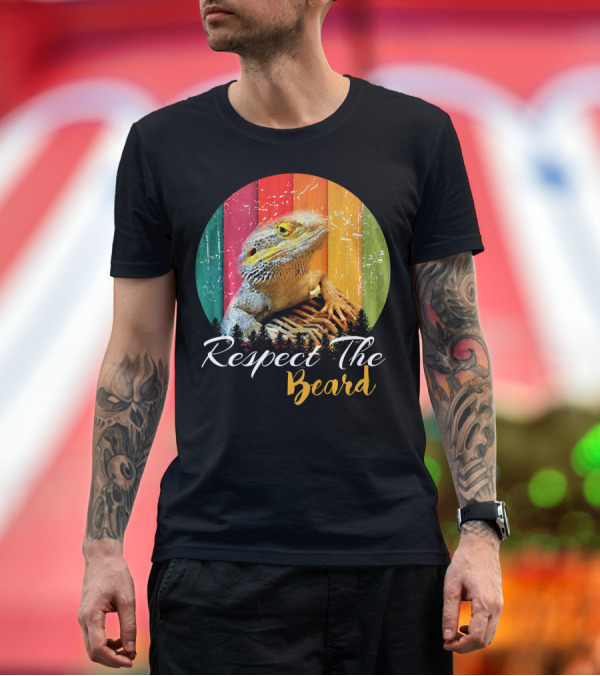 Premium T-Shirt: Respect The Beard Bearded Dragon for Reptile and Liza T-Shirt Respect The Beard Bearded Dragon for Reptile and Liza T-Shirt