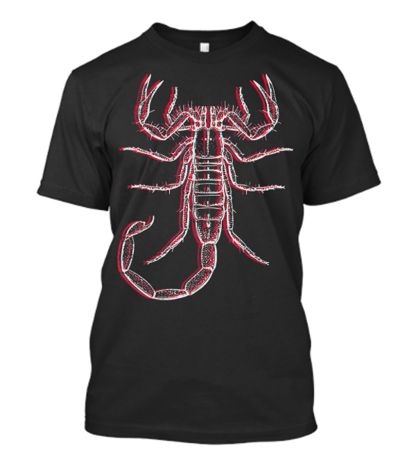 Distressed 2 Tone Offset Print Punk Goth Scorpion T-Shirt