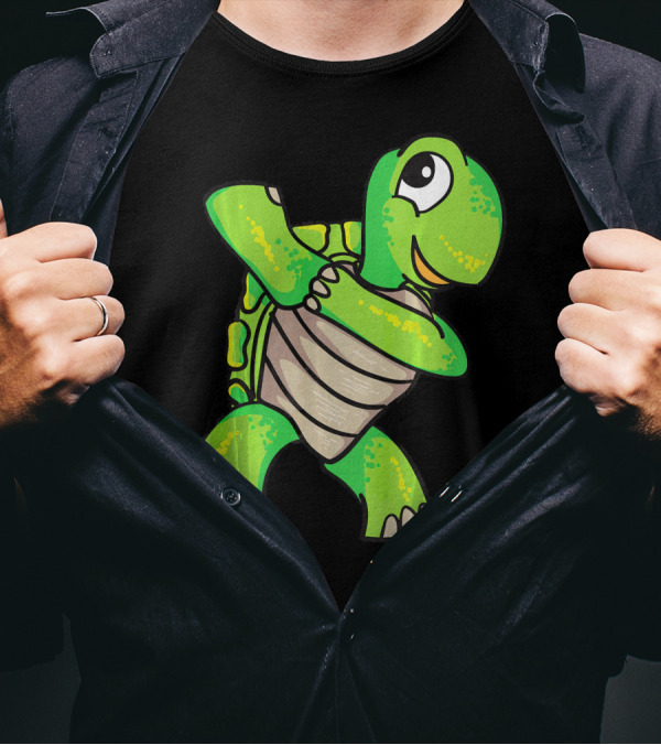 Dabbing Turtle Cool Striking Tortoise Fun Dance Moves T-Shirt