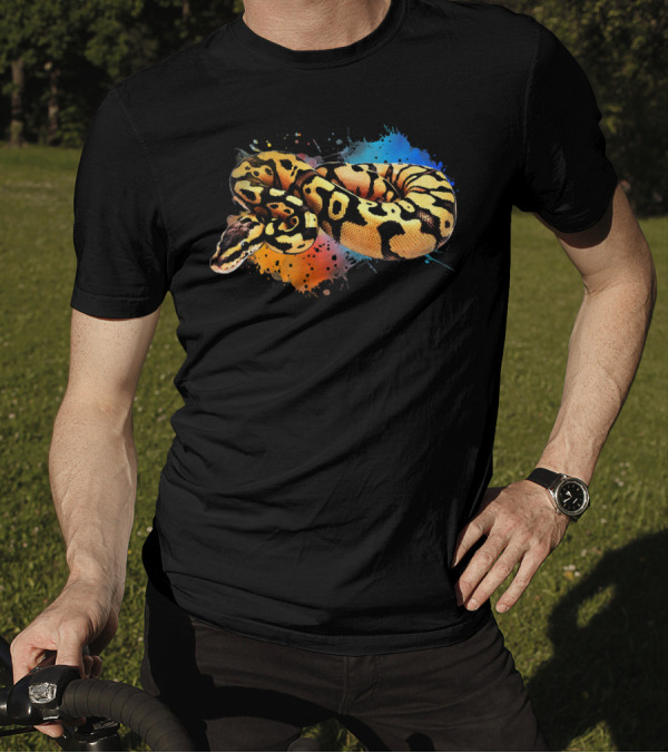 Ball Python Watercolor Reptile Keeper Snake Art Vibrant Colors T-Shirt