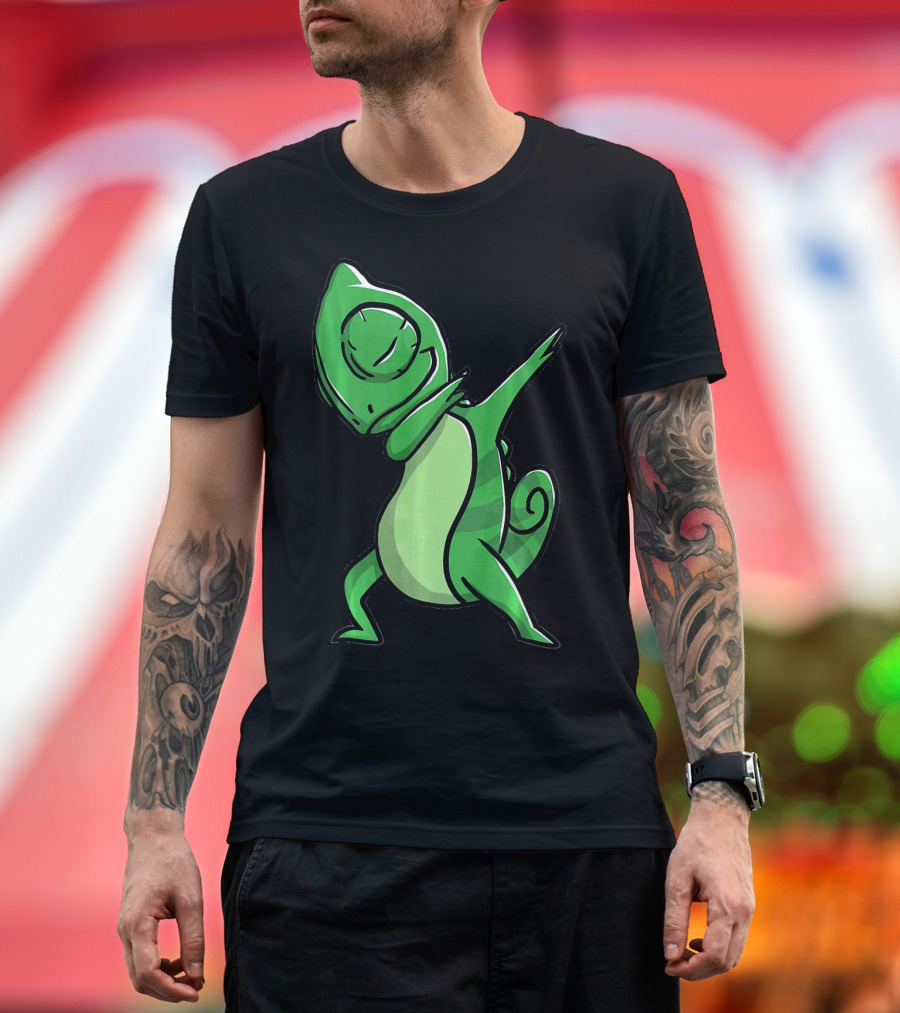 Chameleon Costume Dabbing Chameleon Green Dance Pose T-Shirt