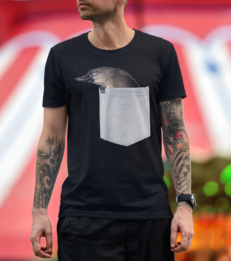 Animal in Your Pocket Duck Billed Platypus Peeking Out T-Shirt