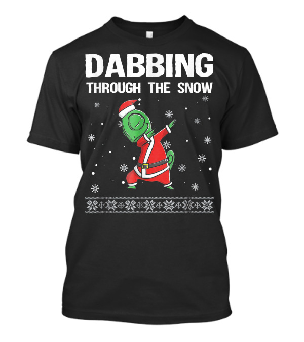 Dabbing Through The Snow Chameleon Santa Clause Chris T-Shirt