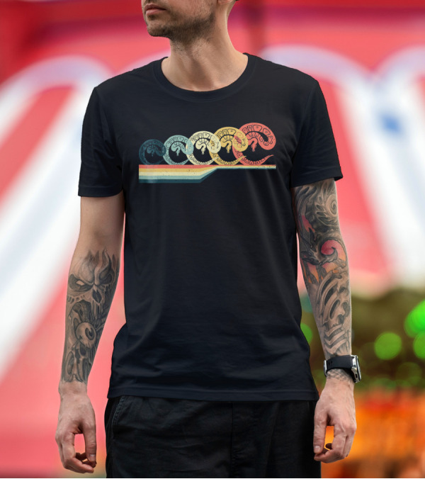 Premium T-Shirt: BALL PYTHON Vintage Retro Style Rainbow Spiral T-Shirt BALL PYTHON Vintage Retro Style Rainbow Spiral T-Shirt