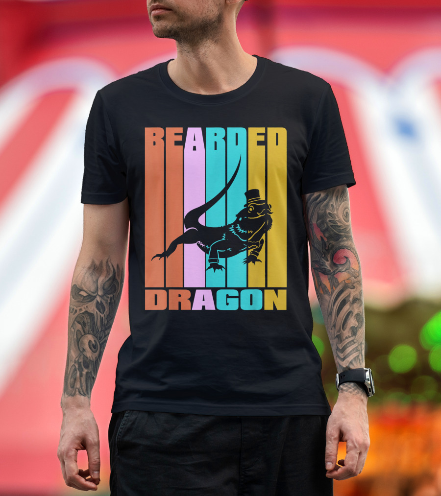 Bearded Dragon Vintage Retro Reptile Liz T-Shirt