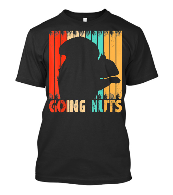 Going Nuts Squirrel Retro Stripes T-Shirt