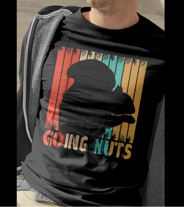 Going Nuts Squirrel Retro Stripes T-Shirt