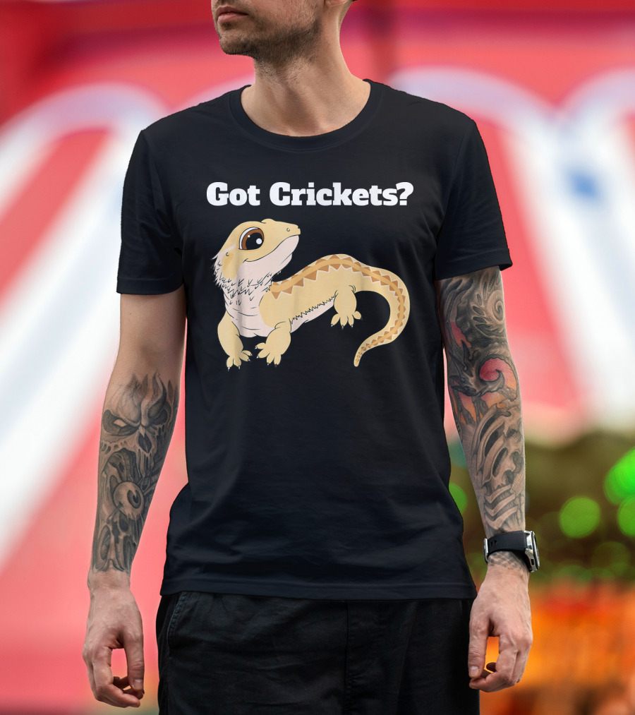 Got Crickets Bearded Dragon Illustrated Reptile T-Shirt