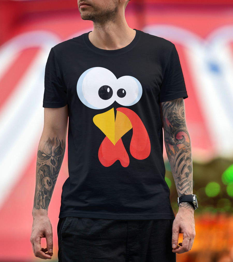 Funny Turkey Face Thanksgiving with Big Googly Eyes T-Shirt