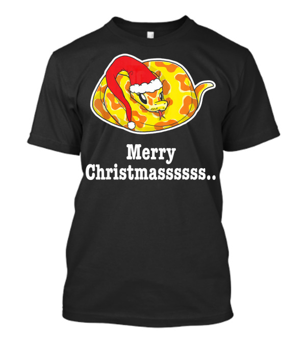 Merry Christmassssss Ball Python Snake Christmas Hat T-Shirt