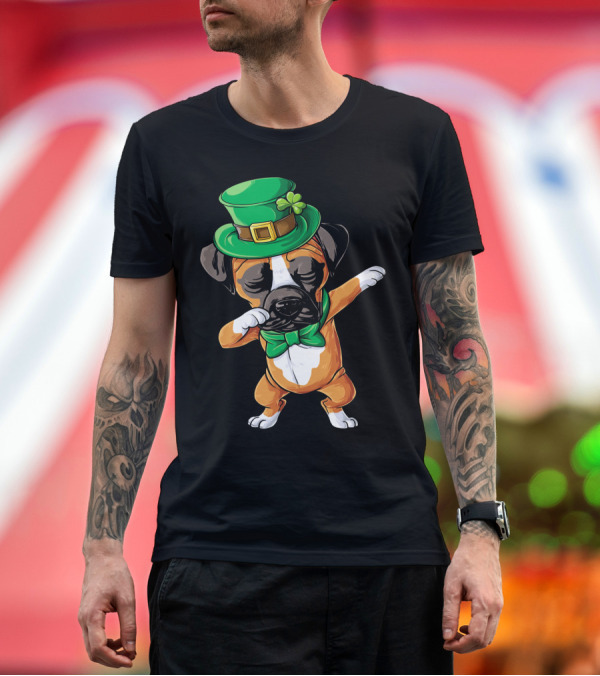 Premium T-Shirt: Leprechaun Hat Dabbing Boxer Dog St. Patrick's Day T-Shirt Leprechaun Hat Dabbing Boxer Dog St. Patrick's Day T-Shirt