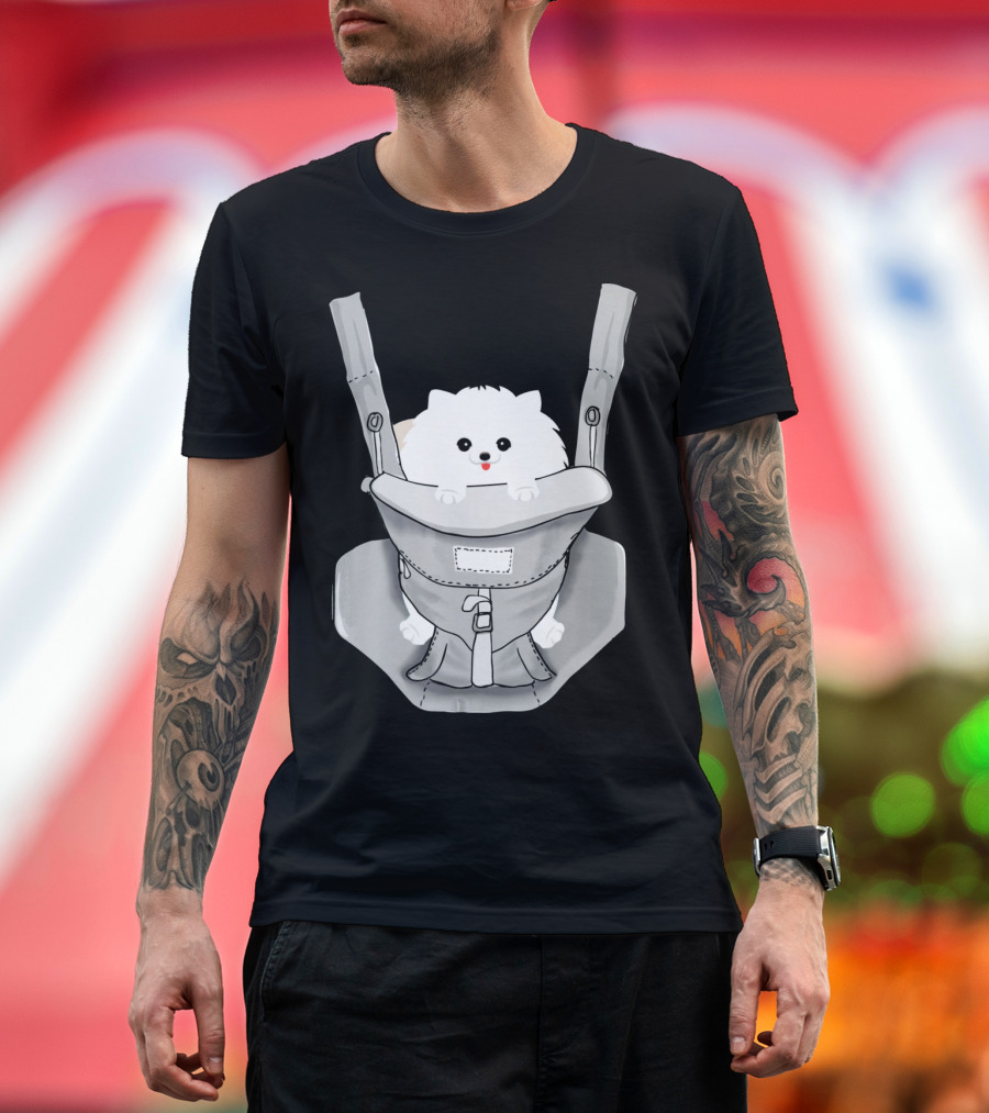 Pomeranian in Baby Carrier T-Shirt