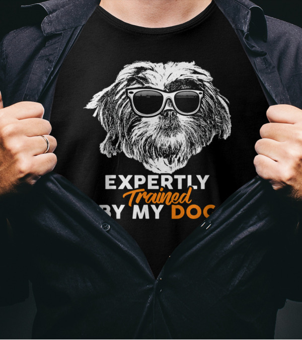 Expertly Trained By My Dog Shih Tzu With Sunglasses T-Shirt