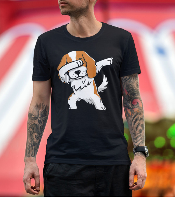 Premium T-Shirt: Funny Dabbing Cavalier King Charles Spaniel T-Shirt Funny Dabbing Cavalier King Charles Spaniel T-Shirt