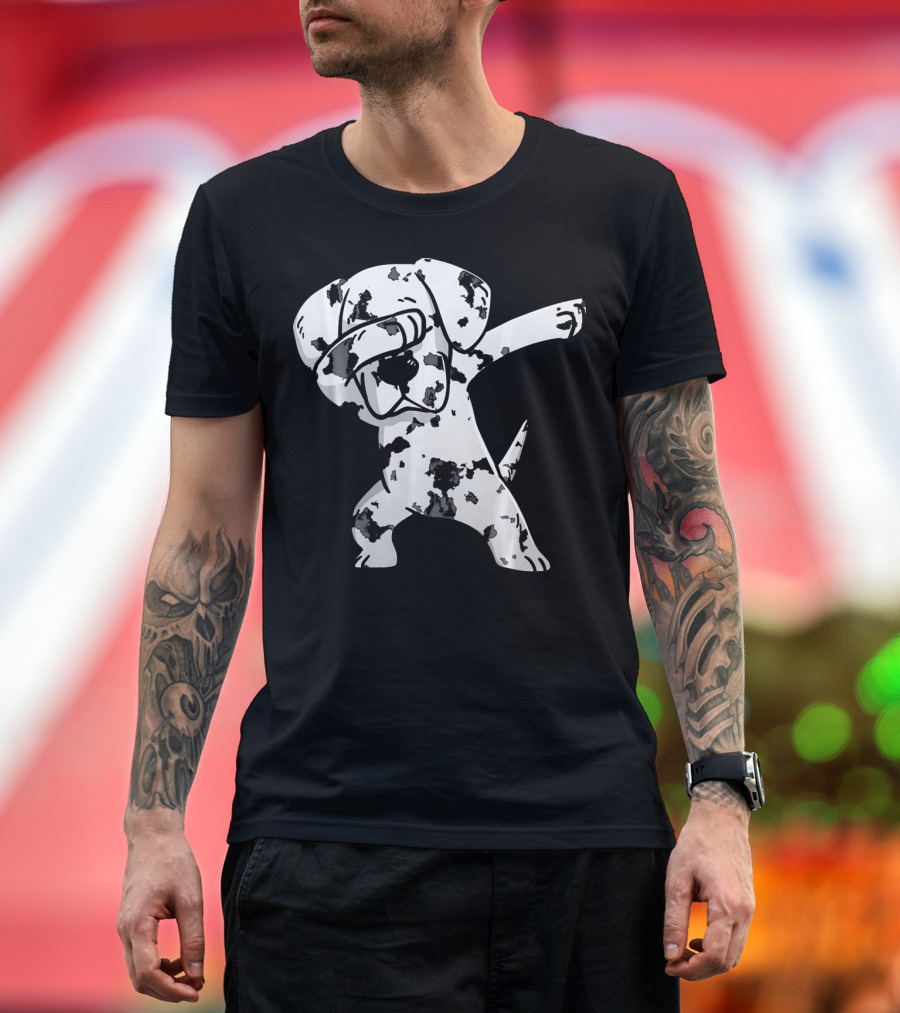 White Great Dane Dab Dance Spotted Puppy T-Shirt