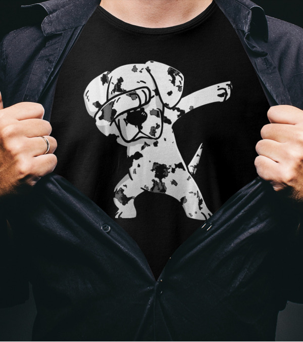 White Great Dane Dab Dance Spotted Puppy T-Shirt