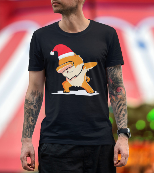 Premium T-Shirt: Funny Dabbing Pomeranian Santa Christmas T-Shirt Funny Dabbing Pomeranian Santa Christmas T-Shirt