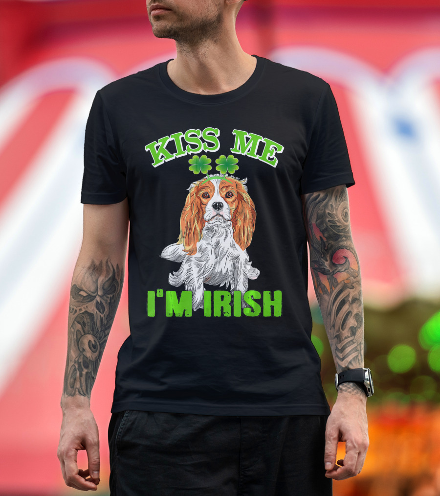 Kiss Me I'm Irish Cavalier King Charles Spaniel T-Shirt
