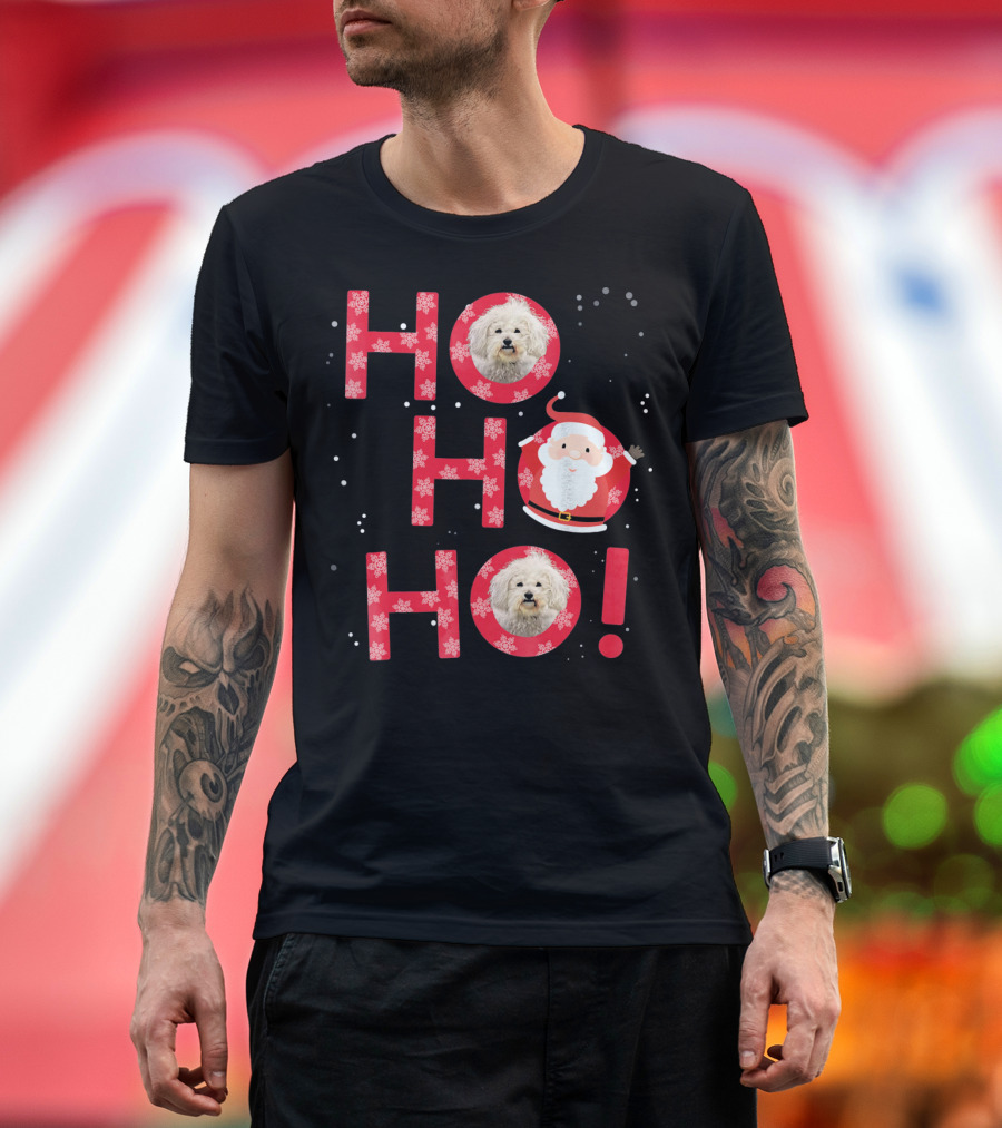Ho Ho Ho Santa Maltese Dog Christmas Laugh T-Shirt