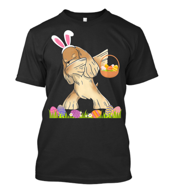 Funny Cocker Spaniel Dabbing Happy Easter Bunny Ears Basket Eggs T-Shirt