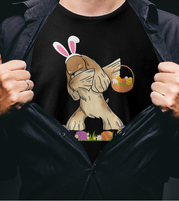 Funny Cocker Spaniel Dabbing Happy Easter Bunny Ears Basket Eggs T-Shirt