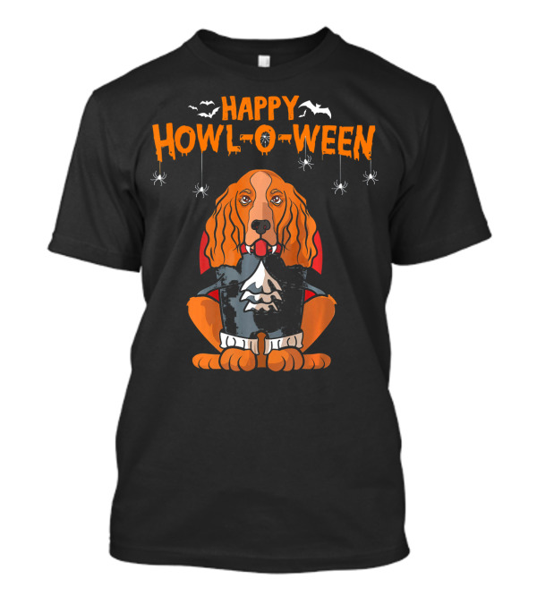 Happy Howl-O-Ween Cocker Spaniel Vampire With Bats And Spiders T-Shirt