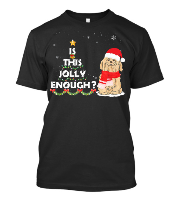 Is This Jolly Enough Maltese Christmas Dog Wearing Santa Hat And Scarf T-Shirt