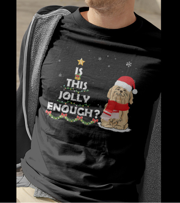 Is This Jolly Enough Maltese Christmas Dog Wearing Santa Hat And Scarf T-Shirt