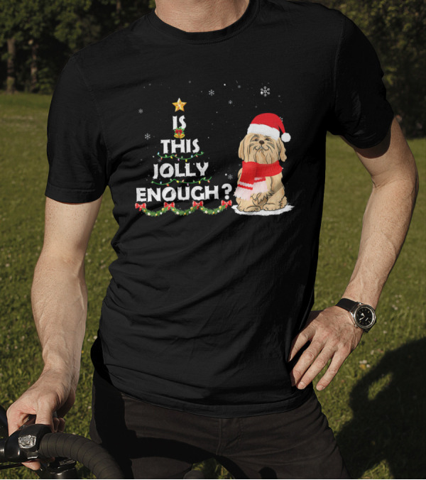 Is This Jolly Enough Maltese Christmas Dog Wearing Santa Hat And Scarf T-Shirt
