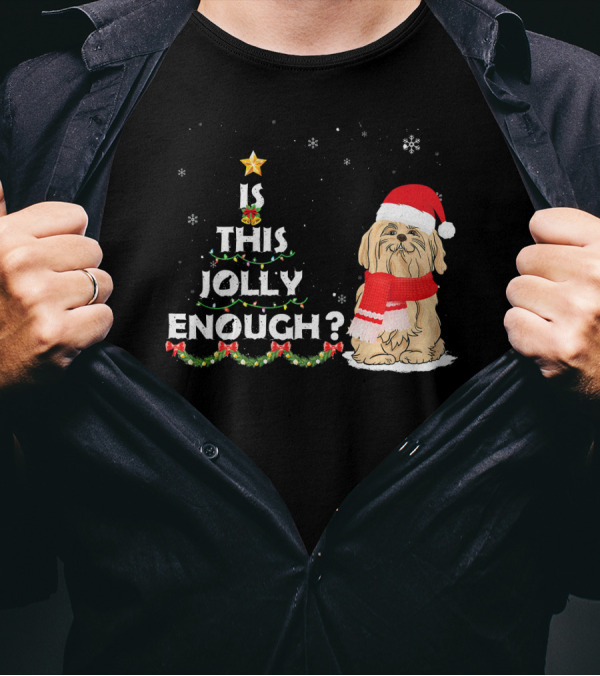 Is This Jolly Enough Maltese Christmas Dog Wearing Santa Hat And Scarf T-Shirt